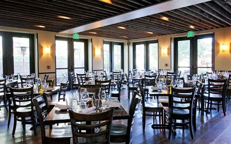 The dining room at Il Villaggio Osteria in Teton Village Wyoming