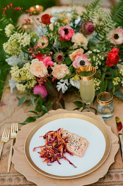 Fresh fish and cabbage salad at Jackson wedding reception